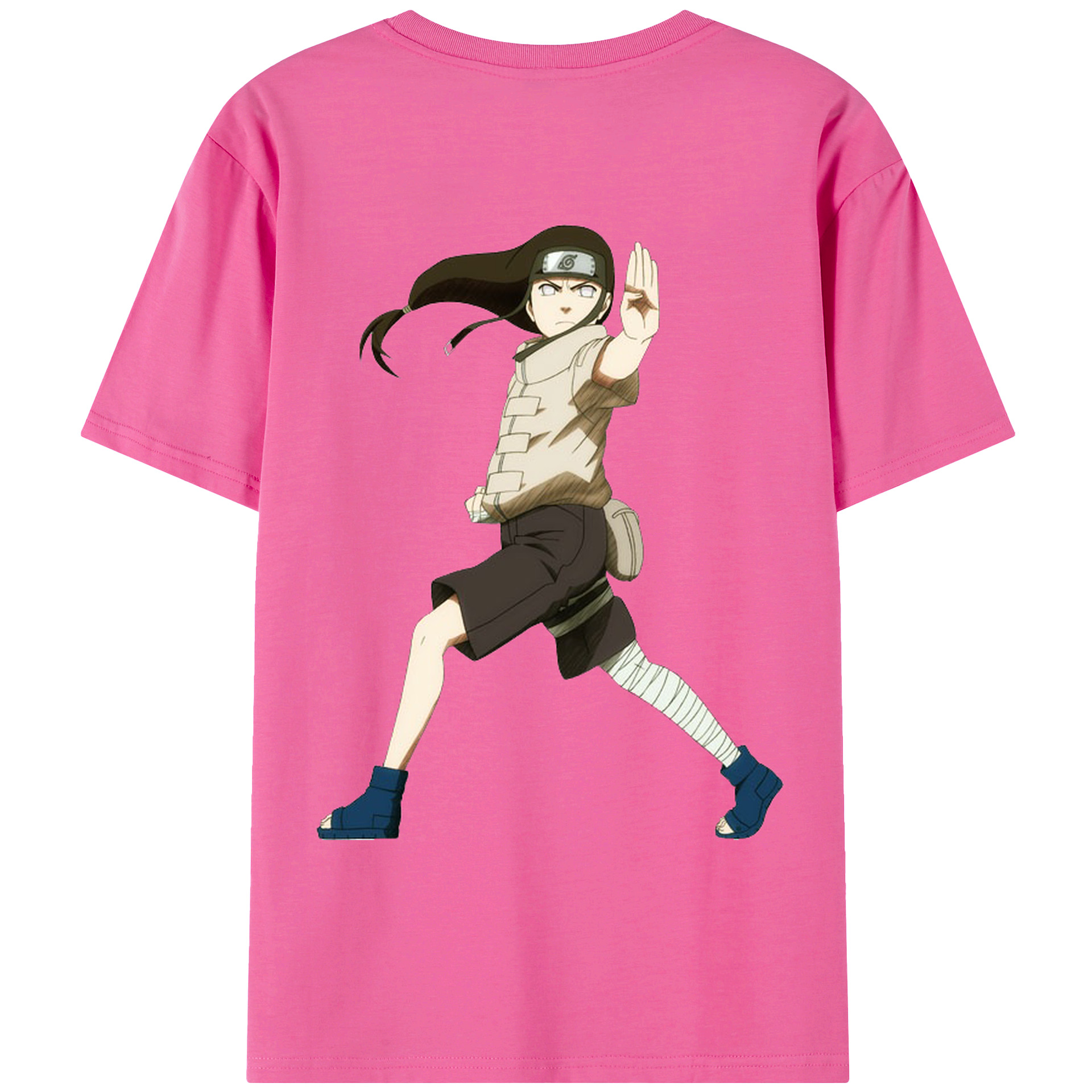 （画像用） NARUTO -ナルト- 日向ネジ Hyūga Neji レディース半袖Tシャツ(バックプリント)